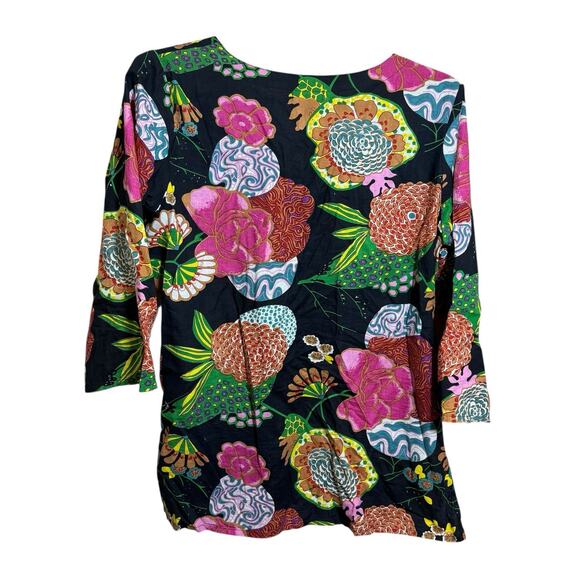 Cultural Elements Indian Kameez Women’s XL Colorful Floral Flower Tunic Top - Picture 3 of 4